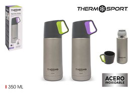 Thermosport Termo Inox Mate 350 ml Con Taza (8 Unidades)