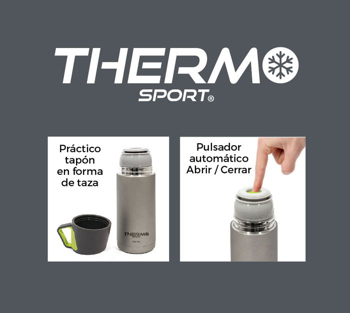 Thermosport Termo Inox Mate 350 ml Con Taza (8 Unidades)