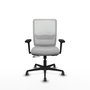 PIQUERAS Y CRESPO Silla de oficina Haches con mecanismo Sincro/Traslack, Gris claro y Blanco