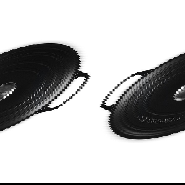Le Creuset 2022509 Bräter Oval Signature, Hierro Fundido Negro 7.5 L, Diámetro 33 cm, Para Horno, Con Tapa