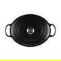 Le Creuset 2022509 Bräter Oval Signature, Hierro Fundido Negro 7.5 L, Diámetro 33 cm, Para Horno, Con Tapa