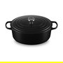 Le Creuset 2022509 Bräter Oval Signature, Hierro Fundido Negro 7.5 L, Diámetro 33 cm, Para Horno, Con Tapa