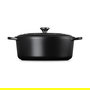 Le Creuset 2022509 Bräter Oval Signature, Hierro Fundido Negro 7.5 L, Diámetro 33 cm, Para Horno, Con Tapa