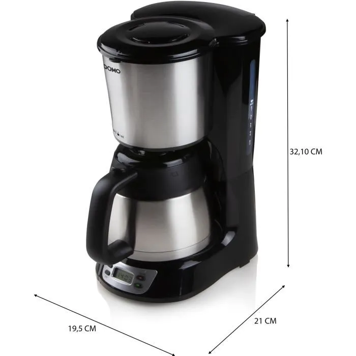 Domo DO709K Cafetera de Filtro 1000W 1L 8 Tazas Pantalla LCD Temporizador 24 Horas Acero Inoxidable Domo DO709K Cafetera de Filtro 1000W 1L 8 Tazas Pantalla LCD Temporizador 24 Horas Acero Inoxidable