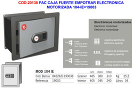 Caja fuerte electrónica motorizada para empotrar 104-IE