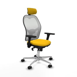 PIQUERAS Y CRESPO Silla de oficina Jorquera con mecanismo sincro, Amarillo y Blanco