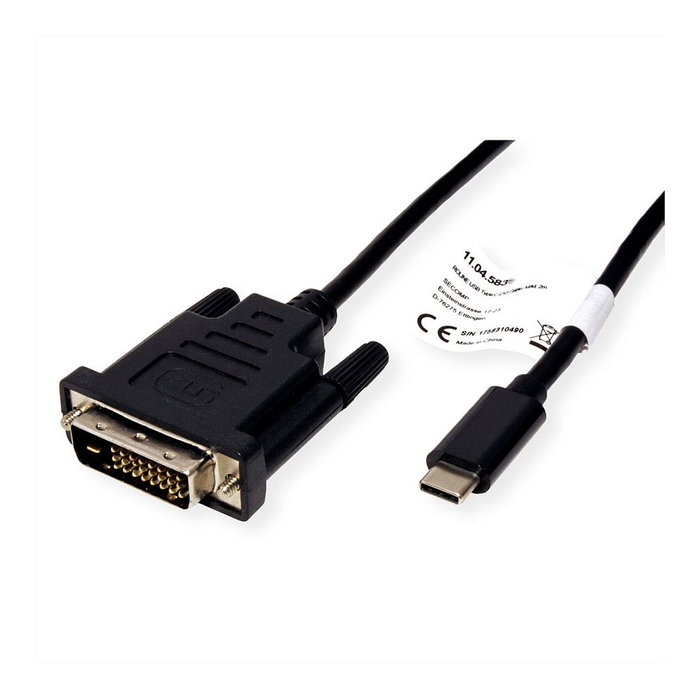 ROLINE Adaptador USB Tipo C a DVI-D 11045831, 2 m