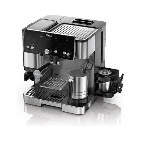 Ninja Luxe Café Essential ES501EU Cafetera 2 en 1 Espresso y Filtro Integrado con Molinillo, Plateado y Negro