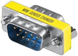 MicroConnect Adaptador de Género Mini DB9 Macho a Macho para convertir conectores seriales y paralelos, conectar dos cables.