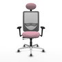 PIQUERAS Y CRESPO Silla de oficina Zulema con mecanismo Sincro/Traslack, Rosa y Gris