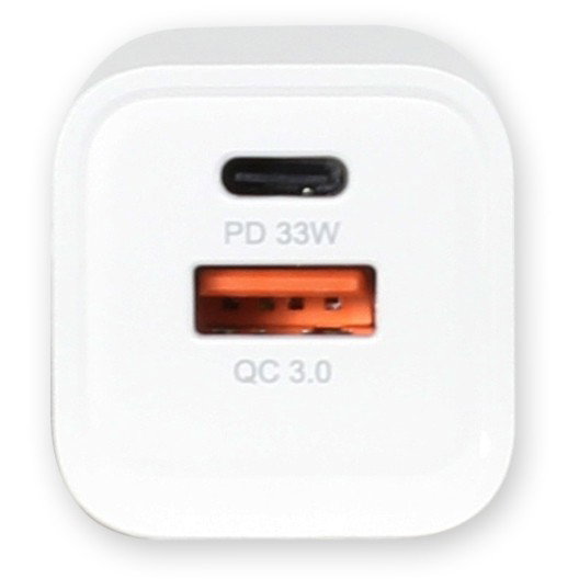 ALLNET Cargador de red GaN 45W con USB-C PD y USB-A QC, Enchufe EU