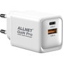 ALLNET Cargador de red GaN 45W con USB-C PD y USB-A QC, Enchufe EU