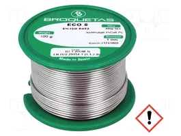 BROQUETAS Estaño libre de plomo Sn99Cu0,7Ag0,3 1mm 0,1kg