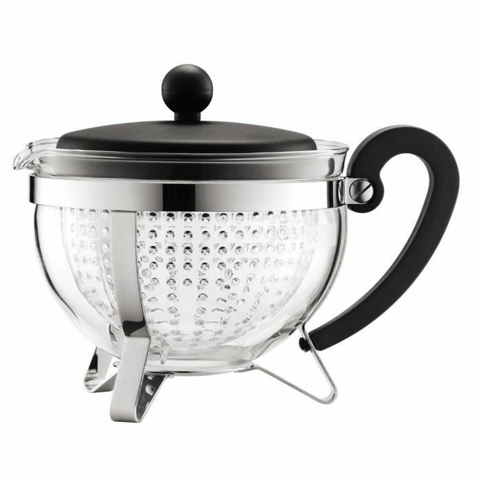 Bodum Chambord Tetera de 1 L en Vidrio y Acero Inoxidable, Gris Bodum Chambord Tetera de 1 L en Vidrio y Acero Inoxidable, Gris