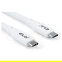 Club 3D Cable USB-C Lifestyle PD 240W 20Gbps 2 Metros Blanco Acero Inoxidable