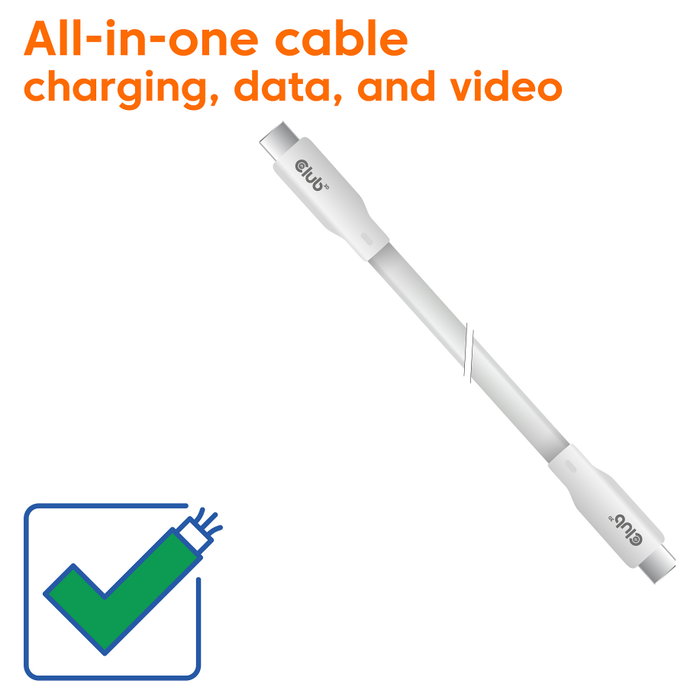 Club 3D CAC-3001 Cable USB-C USB4 240W 20Gbps 2m Blanco Club 3D CAC-3001 Cable USB-C USB4 240W 20Gbps 2m Blanco