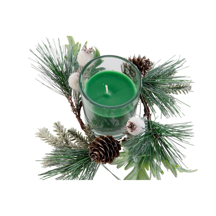 DKD Home Decor Set de 2 Velas de Cristal Rojo y Verde