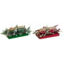 DKD Home Decor Set de 2 Velas de Cristal Rojo y Verde