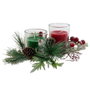 DKD Home Decor Set de 2 Velas de Cristal Rojo y Verde