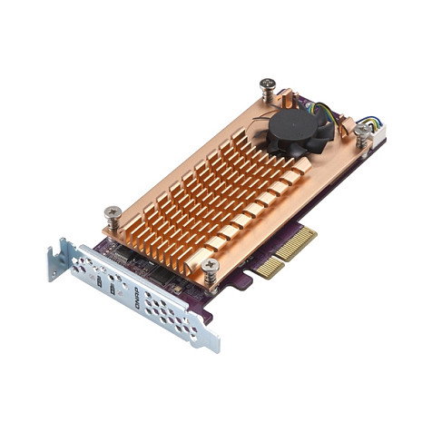 QNAP QM2-2S-220A Tarjeta de Expansión PCIe con Interfaces M.2 22110/2280, PCIe 2.0, Color Oro, Interna