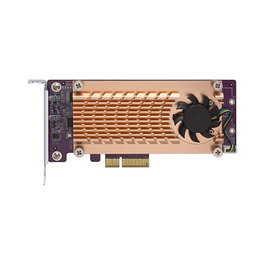 QNAP QM2-2S-220A Tarjeta de Expansión PCIe con Interfaces M.2 22110/2280, PCIe 2.0, Color Oro, Interna