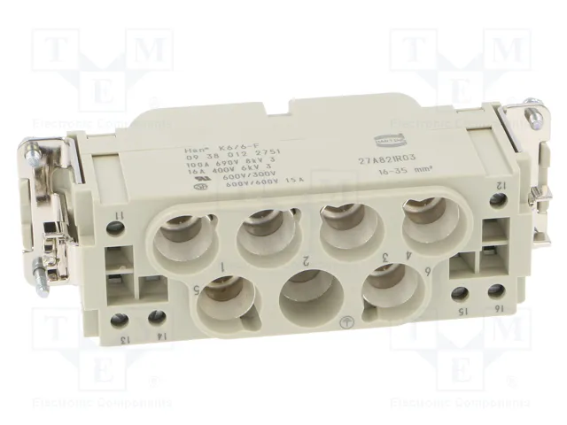 HARTING Han K 6/6 Pos. F Insert Combi con crimp