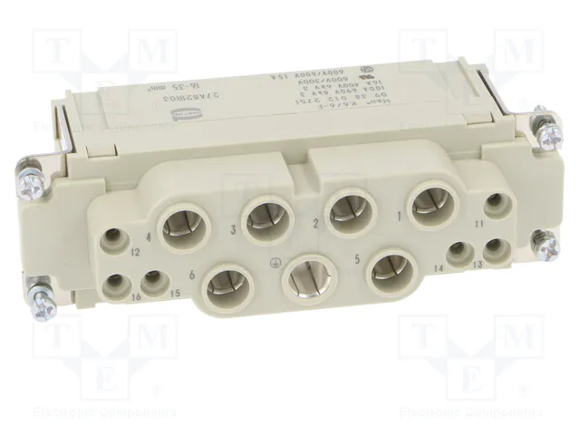 HARTING Han K 6/6 Pos. F Insert Combi con crimp