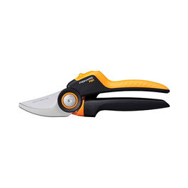 Fiskars P921 Tijera de Podar Bypass Serie M para Jardín, Acero Inoxidable, Capacidad de Corte 24 mm, Mangos Negro y Naranja