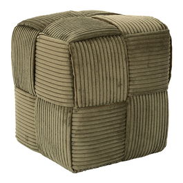 Home Deco Factory Puf Trenzado Scott Verde Colección Cocooning