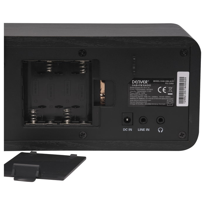 Denver DAB-30BLACK Radio Personal Digital DAB+ FM Negro