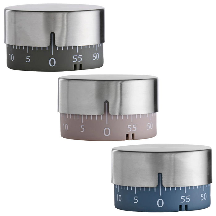 Day Temporizador de Cocina Analógico 60 Minutos, Cuerpo Metálico, Colores Surtidos (Azul, Verde, Gris)