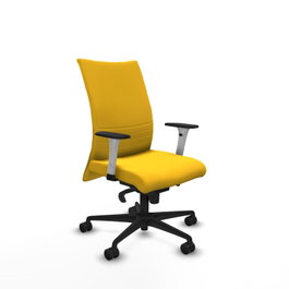 PIQUERAS Y CRESPO Silla Albacete confidente con mecanismo Sincro, Similpiel Amarillo