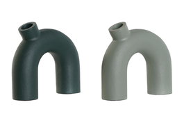 DKD Home Decor Jarrón de Aluminio Rugoso Ludri (Pack de 2)