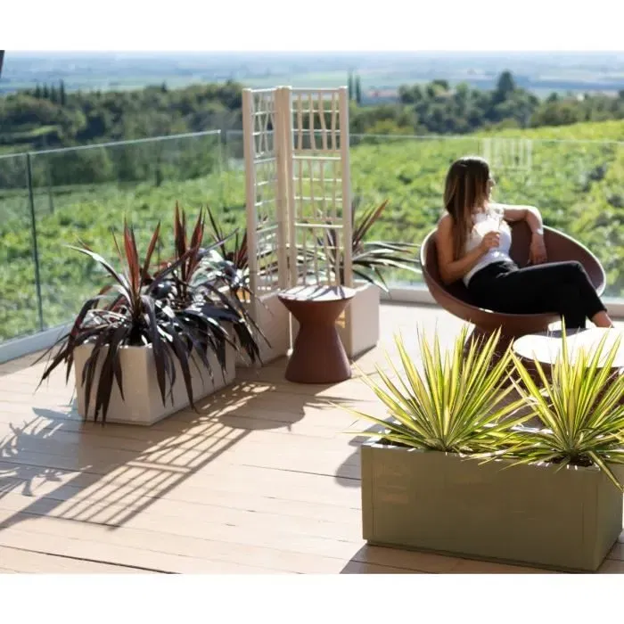 Stefanplast STE8003507685000 Jardinera Rectangular 80 cm Tiza