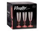 Vivalto Copa Puntos Cava Pie Rosa 180 ml - Vidrio Transparente Rosa - 7 x 20 x 7 cm (Set de 36)