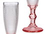 Vivalto Copa Puntos Cava Pie Rosa 180 ml - Vidrio Transparente Rosa - 7 x 20 x 7 cm (Set de 36)
