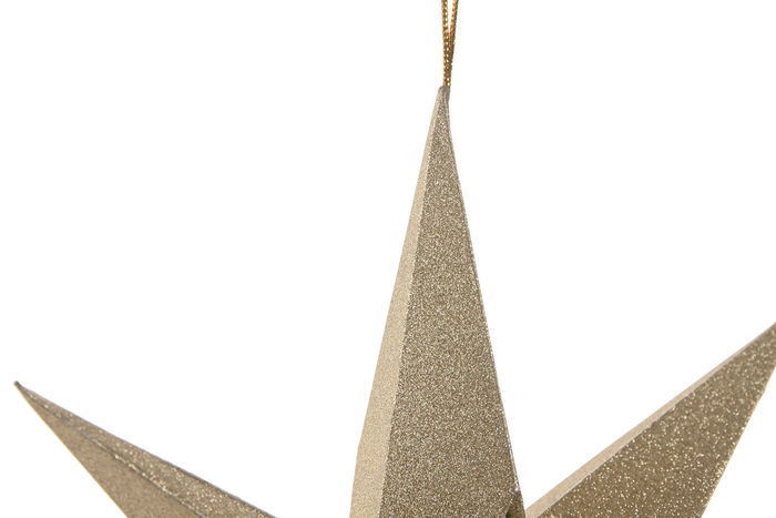 DKD Home Decor Decoración Colgante Navidad Moderna Dorado Plateado 5 x 20 x 20 cm (12 Unidades)