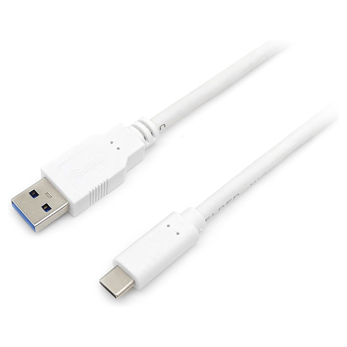 EQUIP Cable USB-C a USB-A 3.2 Gen 1 (5 Gbps) 0.5m Blanco 128366 - USB 3.1 Gen 1, Plug & Play, Cobre, 3A, RoHS