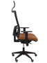 Silla de oficina Horna con mecanismo Sincro tapizada con Piel color Marrón y malla color Negro. Equipada con lumbar 1D, Brazos 1D, Cabecero Fijo y Ruedas de parqué