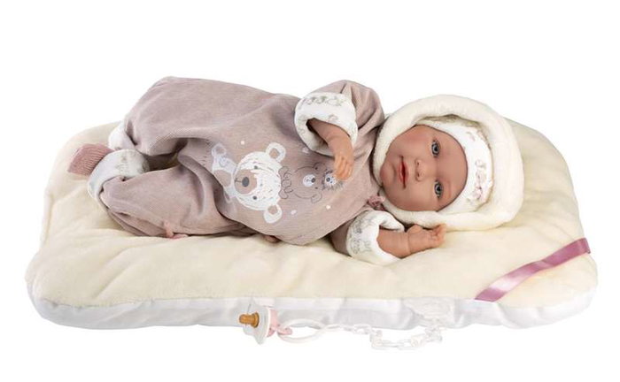 Llorens Muñeca Lala Llorona con Buzo Ositos 42cm Cuerpo Tela