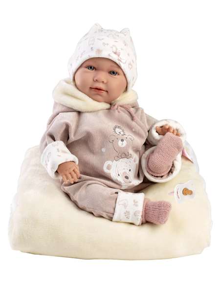 Llorens Muñeca Lala Llorona con Buzo Ositos 42cm Cuerpo Tela