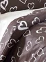 Aucune - Juego de cama 1 funda nórdica 140 x 200 cm + 1 funda de almohada 60 x 60 cm - Estampado de corazones marrones - AUC8681181801345