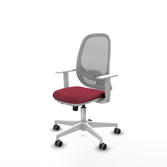 PIQUERAS Y CRESPO Silla de oficina Cilanco con mecanismo Sincro/Traslack, Granate y Gris