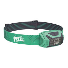 Petzl ACTIK - Frontal Recargable, 450 Lúmenes, Luz Blanca y Roja, Color Verde, Impermeable IPX4, con Correa