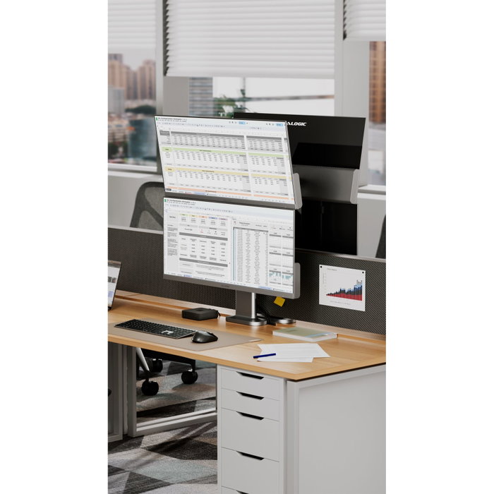 Alogic Elevate 34 Dual Vertical Monitor Stand Space Grey Alogic Elevate 34 Dual Vertical Monitor Stand Space Grey