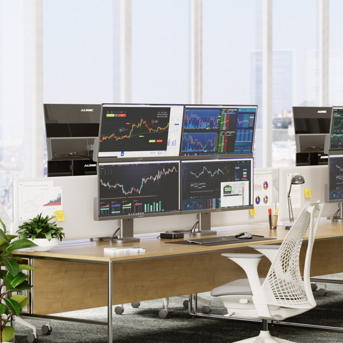 Alogic Elevate 34 Dual Vertical Monitor Stand Space Grey Alogic Elevate 34 Dual Vertical Monitor Stand Space Grey