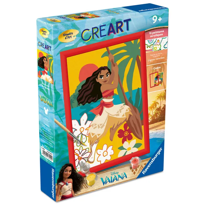 Ravensburger CreArt Kids Kit de Pintar por Números Moana Disney, 18 x 24 cm, a partir de 7 años, 12023229