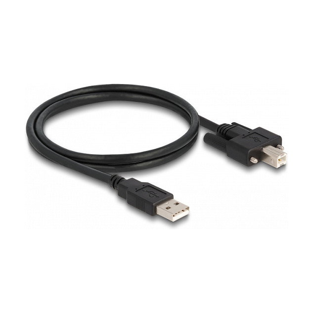 DeLOCK Cable USB 2.0 Tipo-A a Tipo-B con tornillos 1 m Negro DeLOCK Cable USB 2.0 Tipo-A a Tipo-B con tornillos 1 m Negro