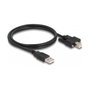 DeLOCK Cable USB 2.0 Tipo-A a Tipo-B con tornillos 1 m Negro