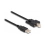 DeLOCK Cable USB 2.0 Tipo-A a Tipo-B con tornillos 1 m Negro